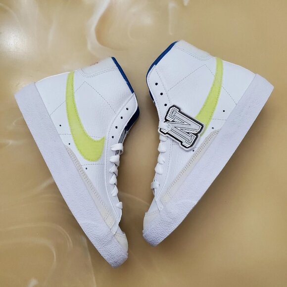 Nike Blazer Mid 77 (GS) Shoe Size 5Y White/Light Lemon Twist Style DQ1042 100 - Picture 2 of 13